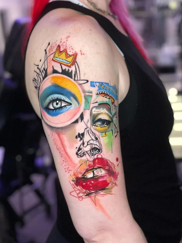 female color abstract татуировка на upper arm #40947 | Тату мастер Lalo Yunda
