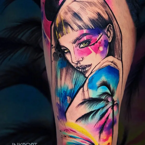 Abstract tattoo by John D’Addario INKPORT PEOPLE in Miami