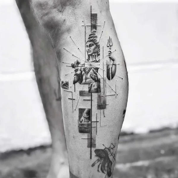 Geometric tattoo by John Monteiro in João Pessoa