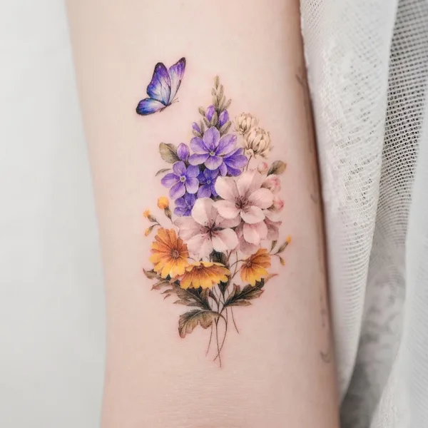 Botanical tattoo by Dong Hwa in Seoul