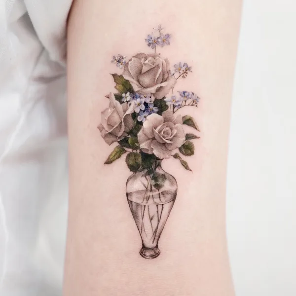 Botanical tattoo by Dong Hwa in Seoul