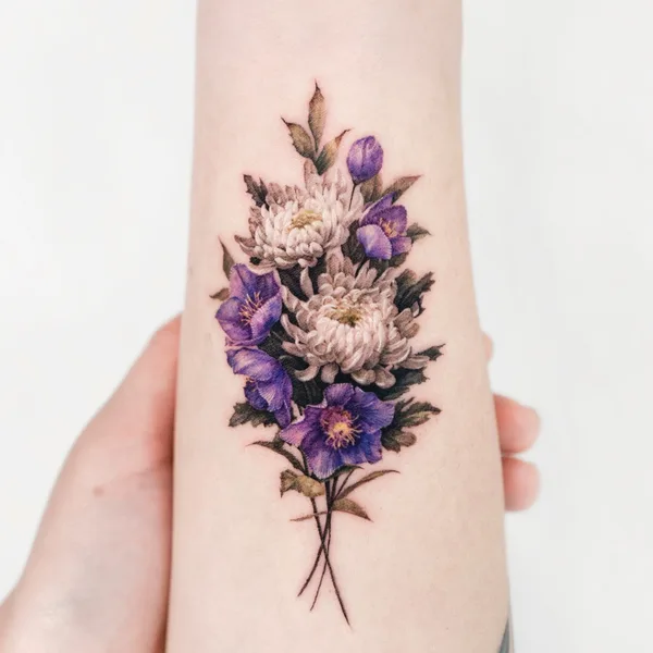 Botanical tattoo by Dong Hwa in Seoul