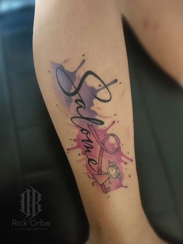 female color watercolor tattoo on forearm #58675 | Tattoo Artist Rick Orbe