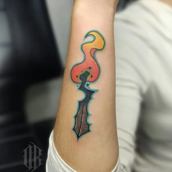 Calligraphy tattoo by Rick Orbe in Soledad