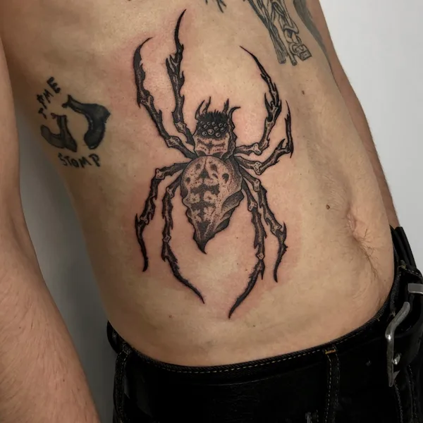 Graphic tattoo by George Pronin in Tbilisi