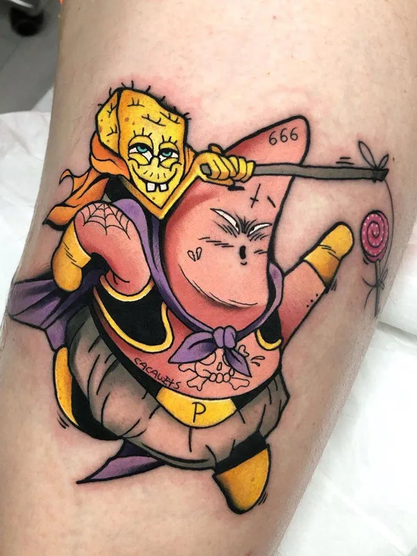 color cartoon Tatuaggio su thigh #33613 | Tatuatore Josep Canti