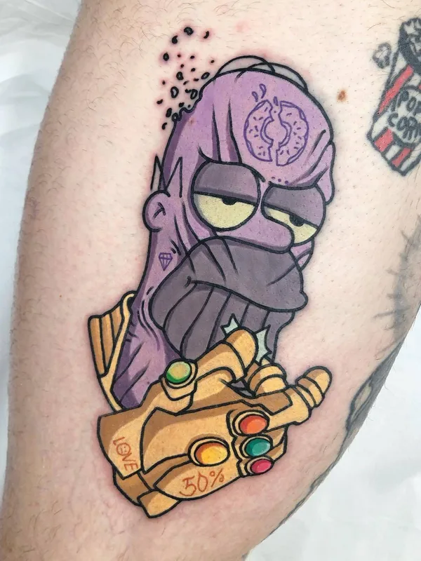 color cartoon Tatuaggio su thigh #33615 | Tatuatore Josep Canti