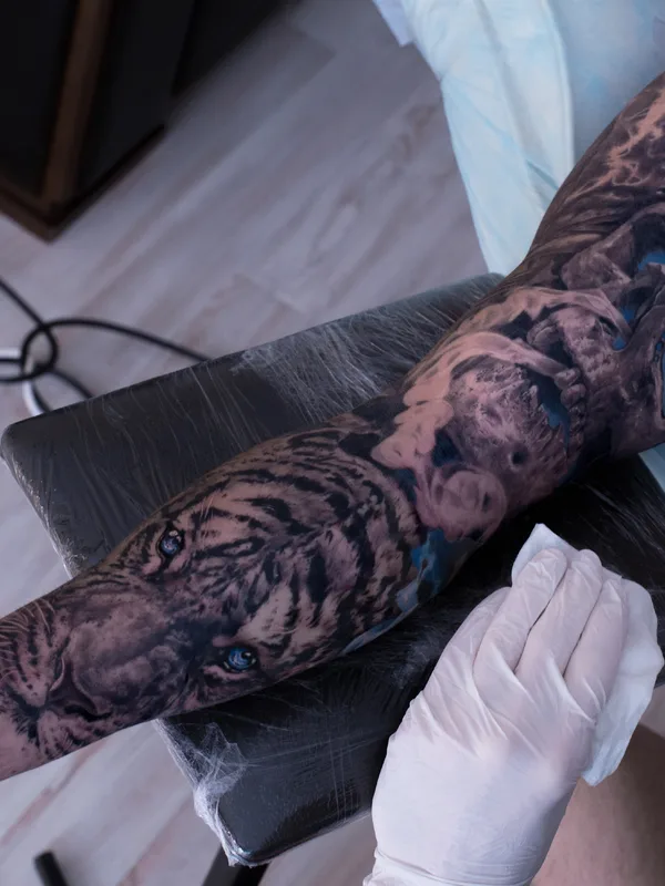 black and grey realism tatouage sur full sleeve #38367 | Artiste tatoueur Alexander Suvorov