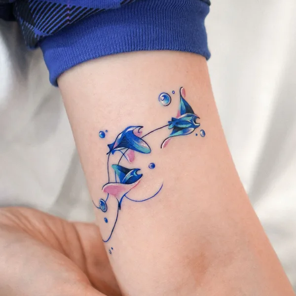 Watercolor tattoo by Eden in Seoul