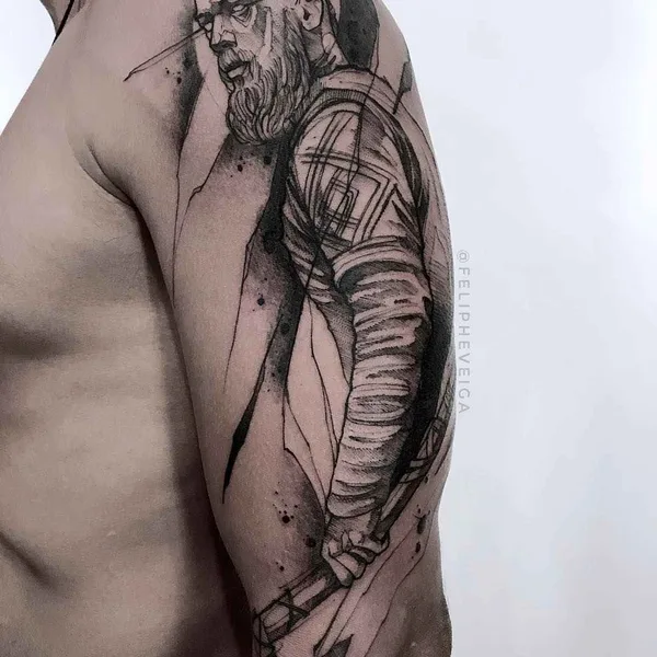 Abstract tattoo by Feliphe Veiga in São Paulo