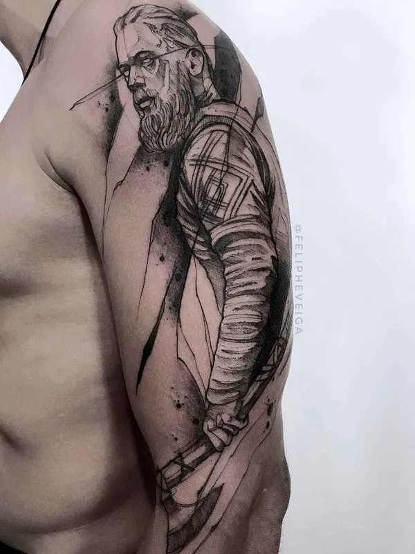 male black sketch 타투 부위 upper arm #18844 | 타투이스트 Feliphe Veiga
