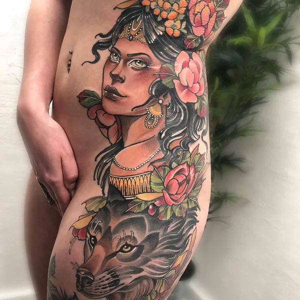 Neo Traditional tattoo by Marty Early