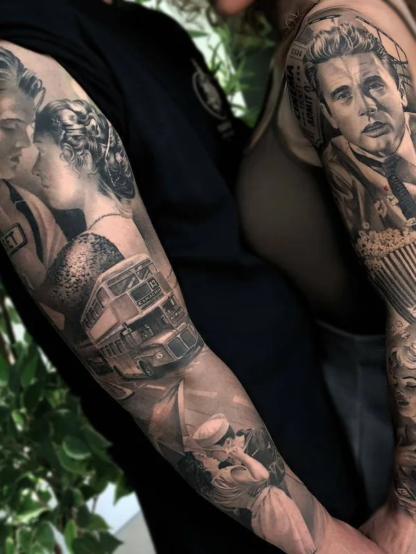 black and grey photorealism tatuaje en full sleeve #26532 | Tatuador Matias Noble