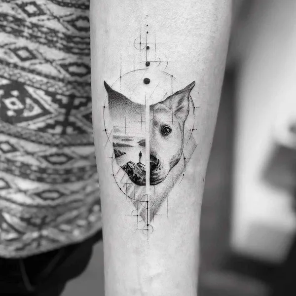 Geometric tattoo by John Monteiro in João Pessoa