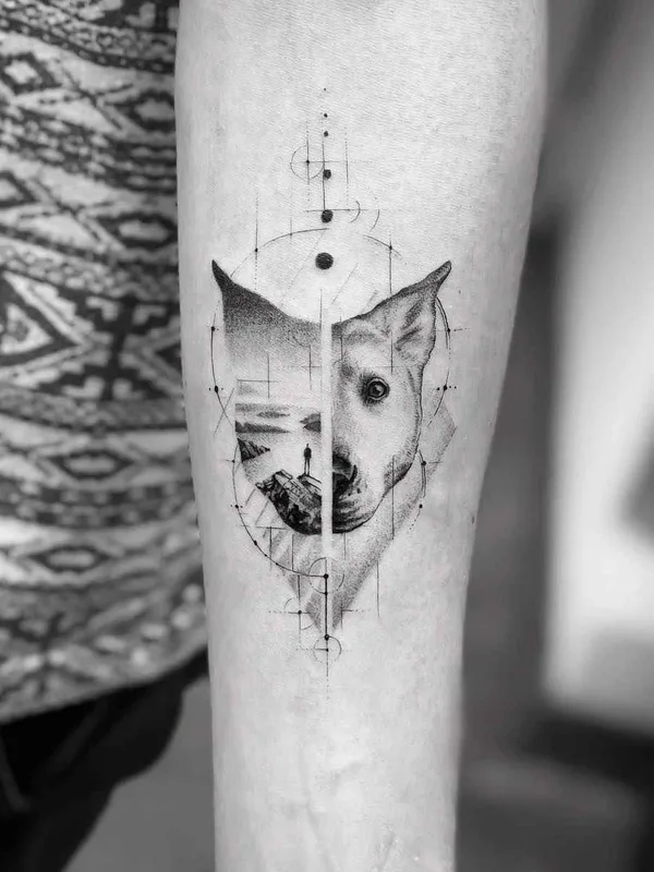 black and grey geometric tatouage sur forearm #19830 | Artiste tatoueur John Monteiro