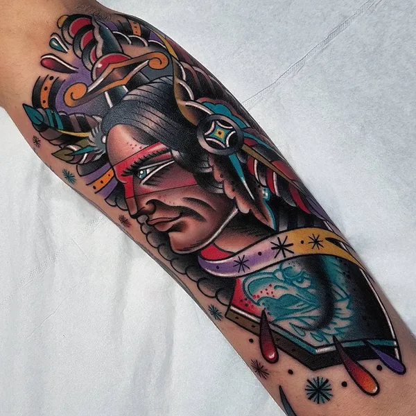 Old School tattoo by Eddie Czaicki in Paris