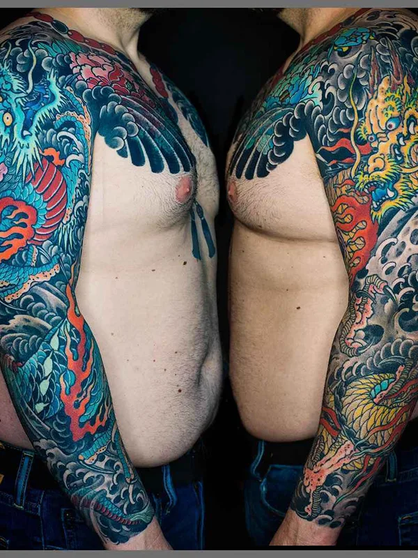 male color japanese tattoo on full sleeve #19862 | Tattoo Artist Mike Rubendall