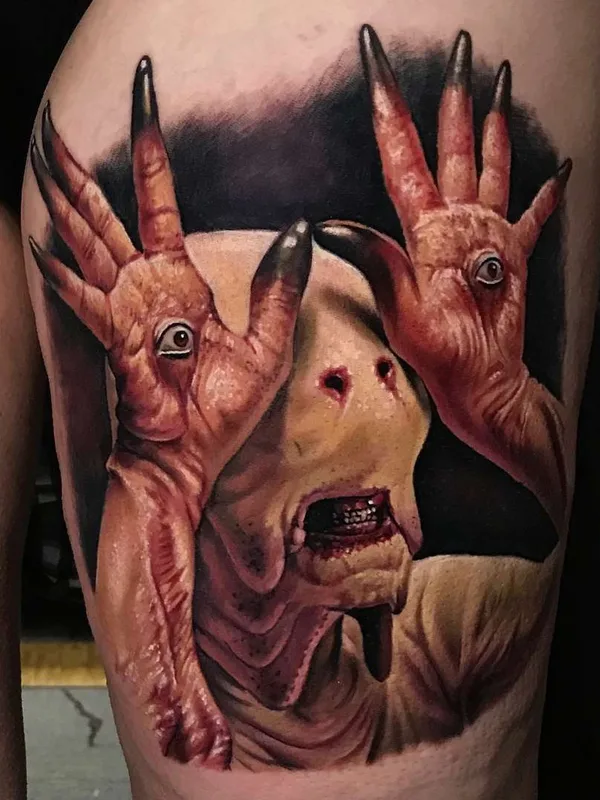 color realism татуировка на thigh #21496 | Тату мастер Evan Olin