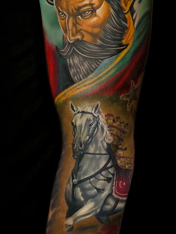 color realism татуировка на full sleeve #38523 | Тату мастер OĞUZ DOĞANAY