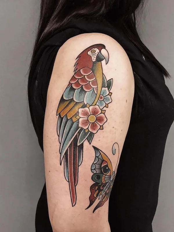 female color traditional tatouage sur upper arm #49399 | Artiste tatoueur Никита Сушков