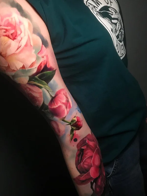 color realism tattoo auf full sleeve #49438 | Tätowierer Марковин Максим