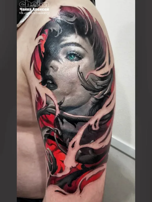 color realism tattoo auf upper arm #49465 | Tätowierer Алексей Чайка