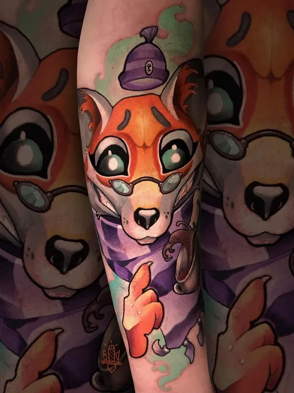 color cartoon Tatuaggio su forearm #49486 | Tatuatore Сергей Донской