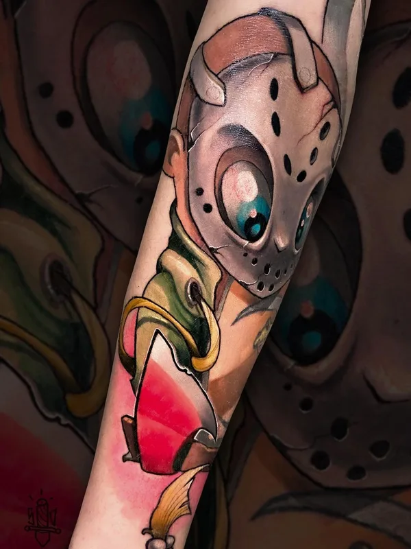 color cartoon Tatuaggio su forearm #49490 | Tatuatore Сергей Донской
