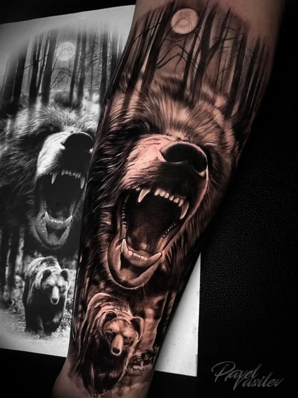 black and grey realism 纹身 在 forearm #49507 | 纹身师 Павел Васильев