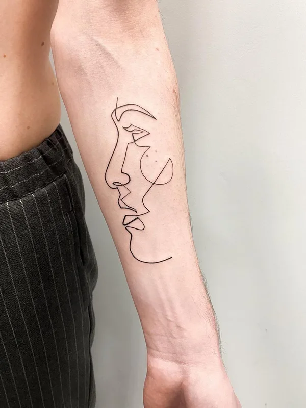black linework tattoo on forearm #49537 | Tattoo Artist Алёна Грицаенко