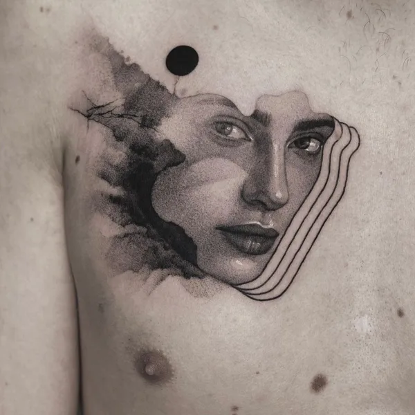 Graphic tattoo by MB Beyger in Kraków