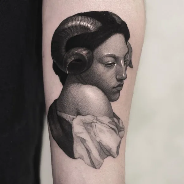 Graphic tattoo by MB Beyger in Kraków