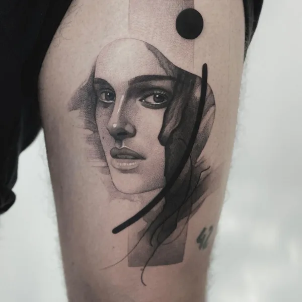 Graphic tattoo by MB Beyger in Kraków