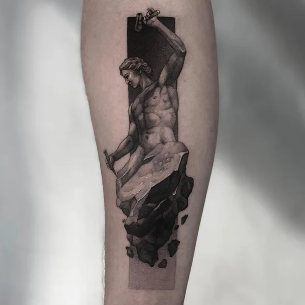 Graphic tattoo by MB Beyger in Kraków