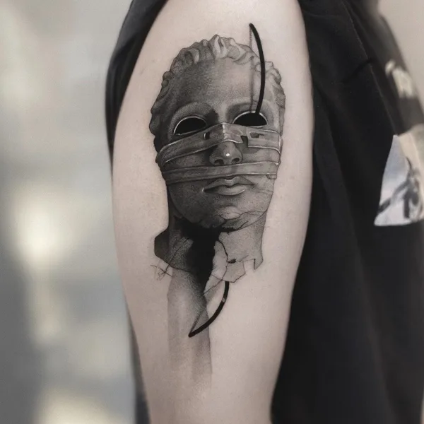 Graphic tattoo by MB Beyger in Kraków