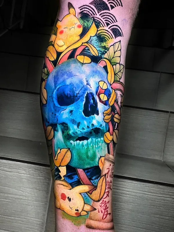 color japanese tatuaje en calf #40972 | Tatuador Мария Гречанова