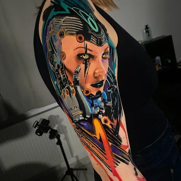 Abstract tattoo by Alcaz Alex in Iaşi