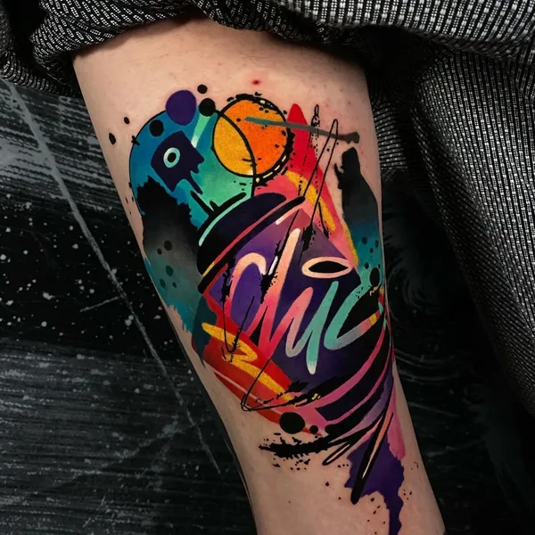 Abstract tattoo by Alcaz Alex in Iaşi