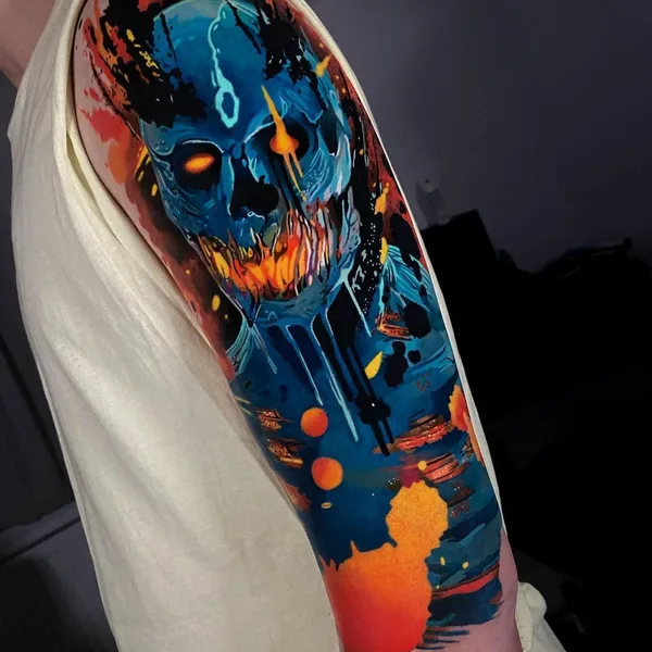 Abstract tattoo by Alcaz Alex in Iaşi