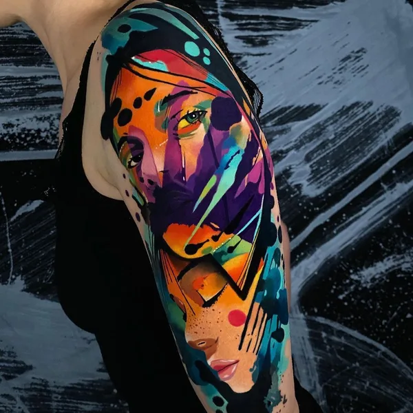 Abstract tattoo by Alcaz Alex in Iaşi