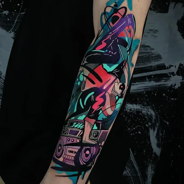 Abstract tattoo by Alcaz Alex in Iaşi