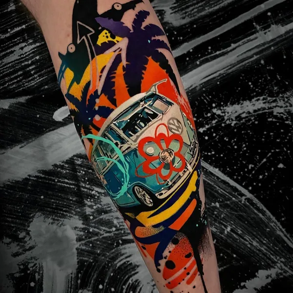 Abstract tattoo by Alcaz Alex in Iaşi
