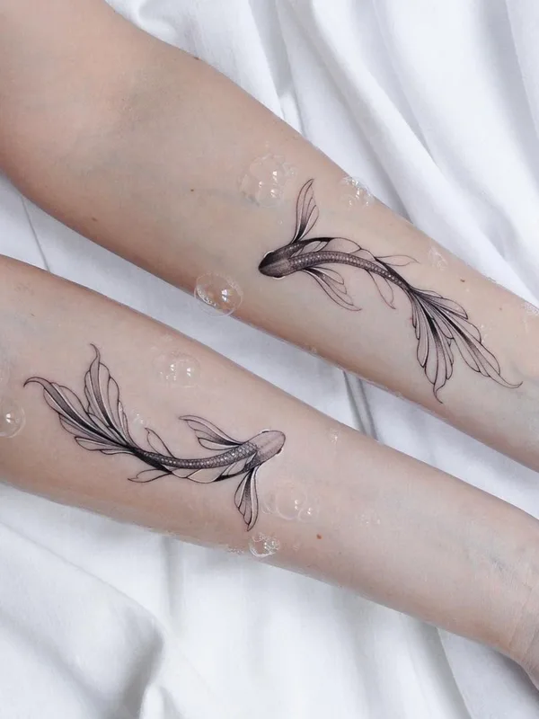 black and grey fineline Tatuaggio su forearm #41010 | Tatuatore Анастасия Слуцкая