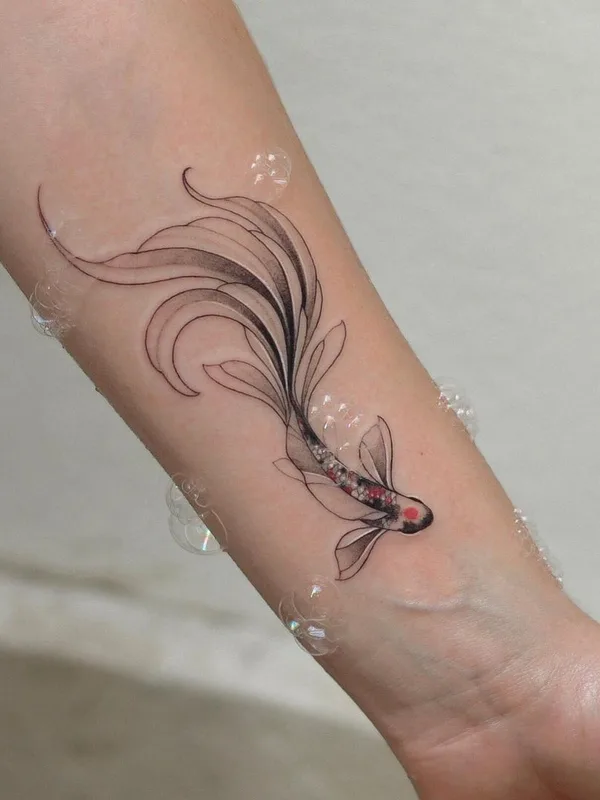 black and grey fineline Tatuaggio su forearm #41011 | Tatuatore Анастасия Слуцкая