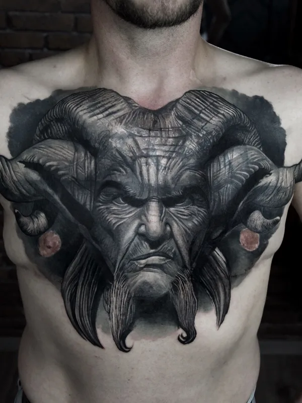 male black and grey realism Tatuaggio su chest #71777 | Tatuatore Тимофей Никульшин