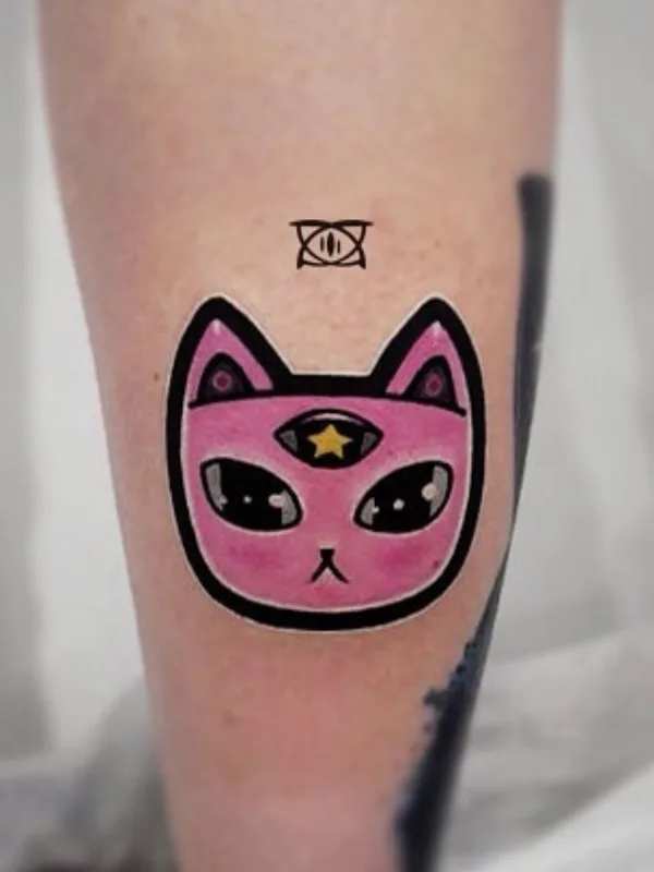 color cartoon tatuaje en calf #41722 | Tatuador Zevsa
