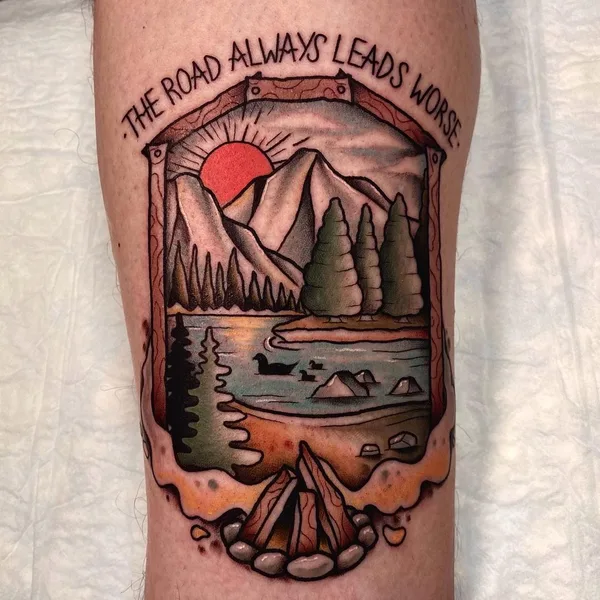 Traditional tattoo by Ilya Kuzminsky in Kyiv