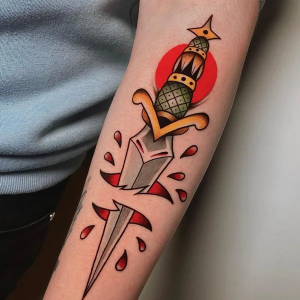 Traditional tattoo by Ilya Kuzminsky in Kyiv