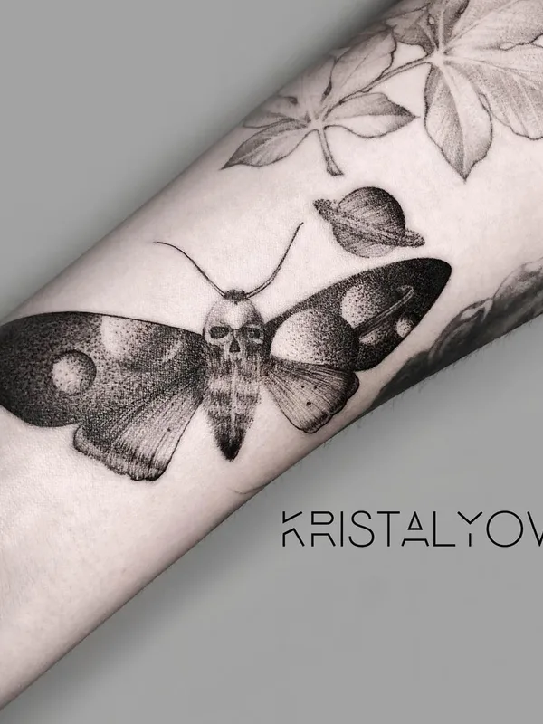 black and grey blackwork 타투 부위 forearm #58059 | 타투이스트 Кристалева Маргарита
