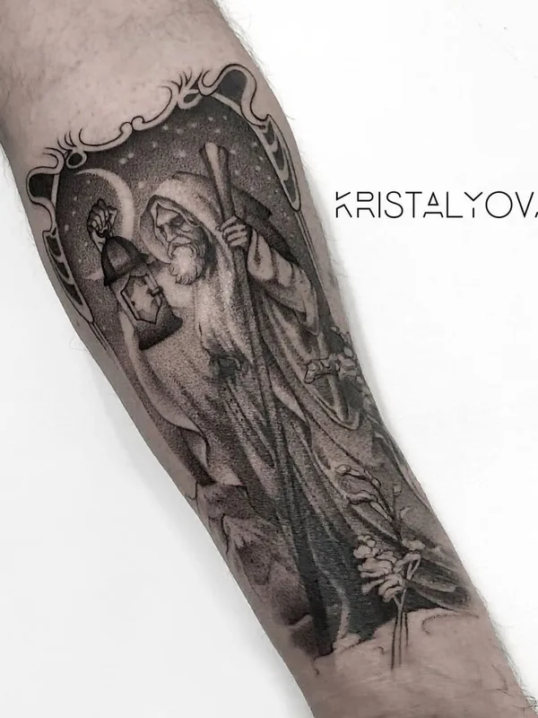 black and grey black and grey 타투 부위 forearm #58069 | 타투이스트 Кристалева Маргарита